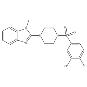 2-(4-((3-chloro-4-fluorophenyl)sulfonyl)piperazin-1-yl)-1-methyl-1H-benzo[d]imidazole Structure