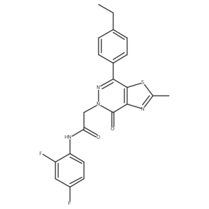 N-(2,4-difluorophenyl)-2-(7-(4-ethylphenyl)-2-methyl-4-oxothiazolo[4,5-d]pyridazin-5(4H)-yl)acetamide结构式