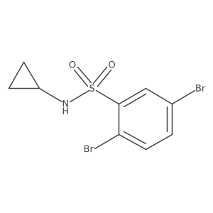 2,5-dibromo-N-cyclopropylbenzenesulfonamide结构式