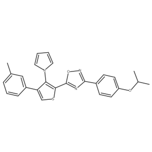 5-[4-(3-methylphenyl)-3-(1H-pyrrol-1-yl)thiophen-2-yl]-3-[4-(propan-2-yloxy)phenyl]-1,2,4-oxadiazole Structure