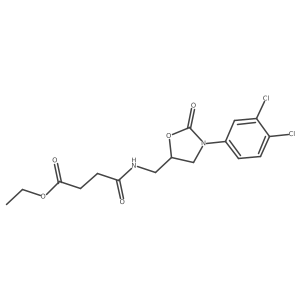 Ethyl 4-(((3-(3,4-dichlorophenyl)-2-oxooxazolidin-5-yl)methyl)amino)-4-oxobutanoate结构式
