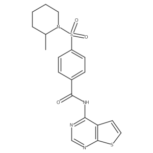 4-((2-methylpiperidin-1-yl)sulfonyl)-N-(thieno[2,3-d]pyrimidin-4-yl)benzamide Structure