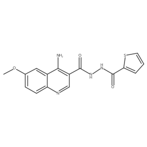 4-amino-6-methoxy-N'-(thiophen-2-ylcarbonyl)quinoline-3-carbohydrazide Structure