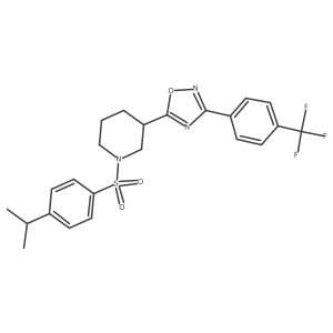 1-[4-(Propan-2-yl)benzenesulfonyl]-3-{3-[4-(trifluoromethyl)phenyl]-1,2,4-oxadiazol-5-yl}piperidine结构式