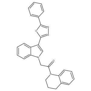 1-(3,4-dihydroquinolin-1(2H)-yl)-2-(3-(5-phenyl-1,3,4-oxadiazol-2-yl)-1H-indol-1-yl)ethanone结构式