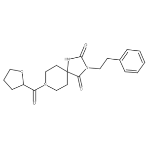 3-Phenethyl-8-(tetrahydrofuran-2-carbonyl)-1,3,8-triazaspiro[4.5]decane-2,4-dione Structure