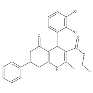 Ethyl 4-(2,3-dichlorophenyl)-1,4,5,6,7,8-hexahydro-2-methyl-5-oxo-7-phenylquinoline-3-carboxylate结构式
