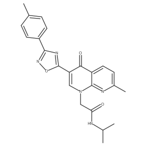 2-{7-methyl-3-[3-(4-methylphenyl)-1,2,4-oxadiazol-5-yl]-4-oxo-1,4-dihydro-1,8-naphthyridin-1-yl}-N-(propan-2-yl)acetamide Structure