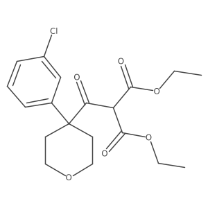 Diethyl 2-(4-(3-chlorophenyl)-tetrahydro-2H-pyran-4-carbonyl)malonate Structure