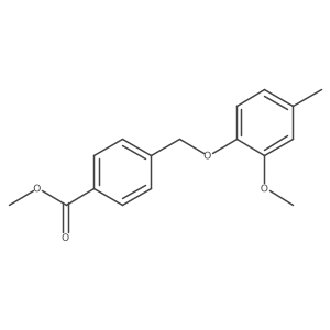 Methyl 4-[(2-methoxy-4-methylphenoxy)methyl]benzoate结构式