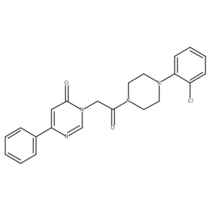 3-{2-[4-(2-Chlorophenyl)piperazin-1-yl]-2-oxoethyl}-6-phenyl-3,4-dihydropyrimidin-4-one结构式
