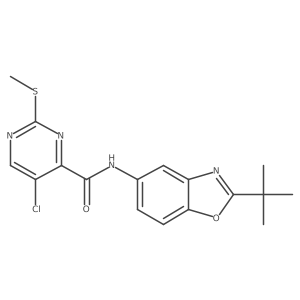 N-(2-tert-butyl-1,3-benzoxazol-5-yl)-5-chloro-2-(methylsulfanyl)pyrimidine-4-carboxamide Structure