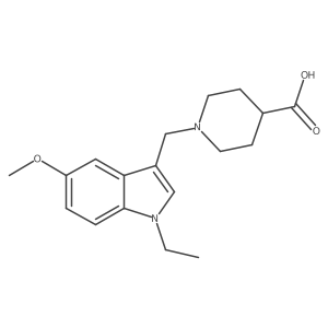 1-[(1-Ethyl-5-methoxy-1H-indol-3-yl)methyl]piperidine-4-carboxylic acid结构式