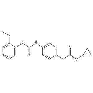 N-cyclopropyl-2-(4-(3-(2-methoxyphenyl)ureido)phenyl)acetamide结构式