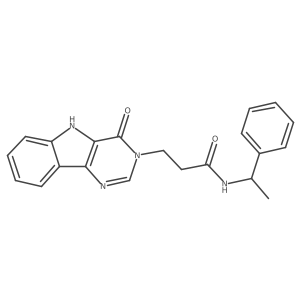 3-(4-oxo-4,5-dihydro-3H-pyrimido[5,4-b]indol-3-yl)-N-(1-phenylethyl)propanamide Structure