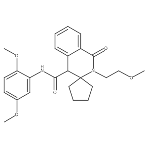 N-(2,5-dimethoxyphenyl)-2'-(2-methoxyethyl)-1'-oxo-1',4'-dihydro-2'H-spiro[cyclopentane-1,3'-isoquinoline]-4'-carboxamide结构式