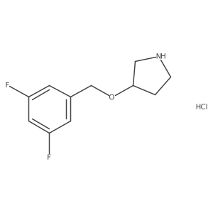 3-[(3,5-Difluorobenzyl)oxy]pyrrolidine hydrochloride结构式