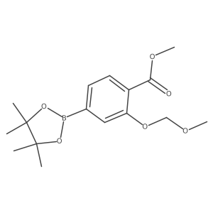 2-Methoxymethoxy-4-(4,4,5,5-tetramethyl-[1,3,2]dioxaborolane-2-yl)benzoic acid methyl ester结构式