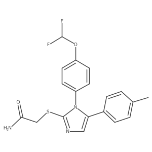 2-((1-(4-(difluoromethoxy)phenyl)-5-(p-tolyl)-1H-imidazol-2-yl)thio)acetamide Structure