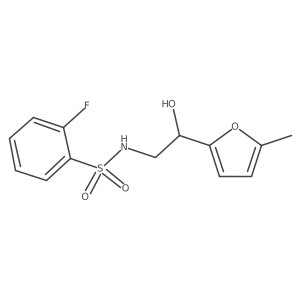 2-fluoro-N-(2-hydroxy-2-(5-methylfuran-2-yl)ethyl)benzenesulfonamide Structure
