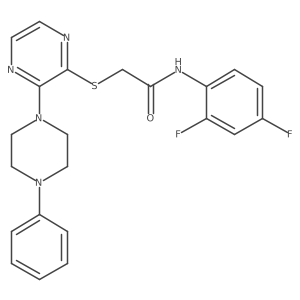 N-(2,4-difluorophenyl)-2-((3-(4-phenylpiperazin-1-yl)pyrazin-2-yl)thio)acetamide结构式