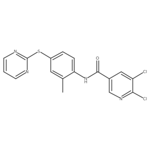5,6-dichloro-N-[2-methyl-4-(pyrimidin-2-ylsulfanyl)phenyl]pyridine-3-carboxamide Structure