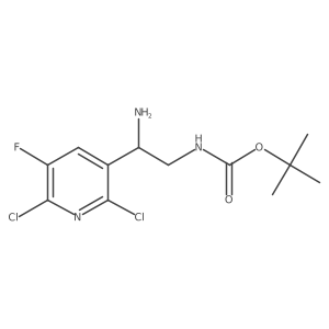 tert-butyl N-[2-amino-2-(2,6-dichloro-5-fluoropyridin-3-yl)ethyl]carbamate Structure