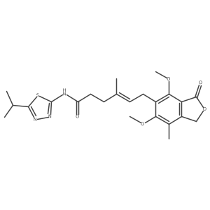 (E)-6-(4,6-dimethoxy-7-methyl-3-oxo-1,3-dihydroisobenzofuran-5-yl)-N-(5-isopropyl-1,3,4-thiadiazol-2-yl)-4-methylhex-4-enamide Structure