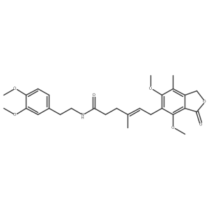 (4E)-6-(4,6-dimethoxy-7-methyl-3-oxo-1,3-dihydro-2-benzofuran-5-yl)-N-[2-(3,4-dimethoxyphenyl)ethyl]-4-methylhex-4-enamide Structure