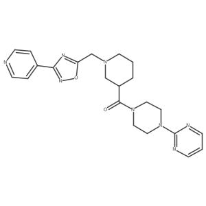 (1-((3-(Pyridin-4-yl)-1,2,4-oxadiazol-5-yl)methyl)piperidin-3-yl)(4-(pyrimidin-2-yl)piperazin-1-yl)methanone结构式