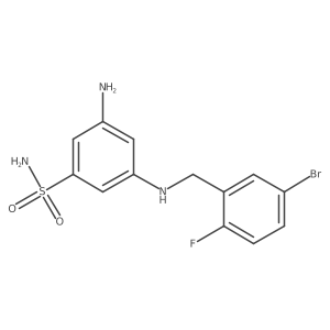 Benzenesulfonamide, 3-amino-5-[[(5-bromo-2-fluorophenyl)methyl]amino]- Structure