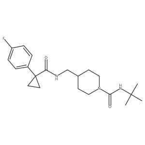 N-(tert-butyl)-4-((1-(4-fluorophenyl)cyclopropanecarboxamido)methyl)piperidine-1-carboxamide Structure