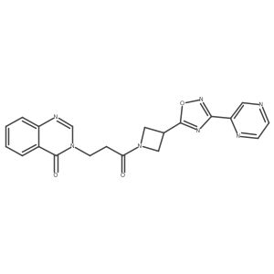 3-(3-oxo-3-(3-(3-(pyrazin-2-yl)-1,2,4-oxadiazol-5-yl)azetidin-1-yl)propyl)quinazolin-4(3H)-one结构式
