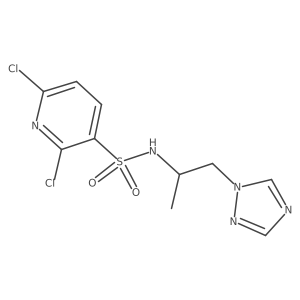 2,6-dichloro-N-[1-(1H-1,2,4-triazol-1-yl)propan-2-yl]pyridine-3-sulfonamide结构式