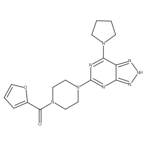 furan-2-yl(4-(7-(pyrrolidin-1-yl)-3H-[1,2,3]triazolo[4,5-d]pyrimidin-5-yl)piperazin-1-yl)methanone结构式