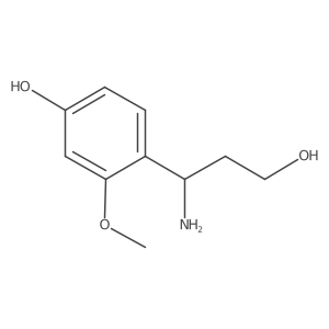 4-(1-Amino-3-hydroxypropyl)-3-methoxyphenol结构式