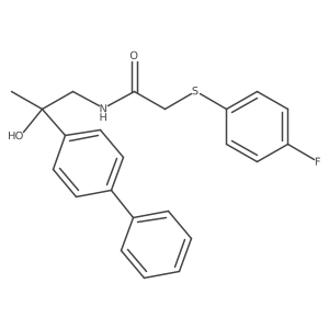 N-(2-([1,1'-biphenyl]-4-yl)-2-hydroxypropyl)-2-((4-fluorophenyl)thio)acetamide结构式