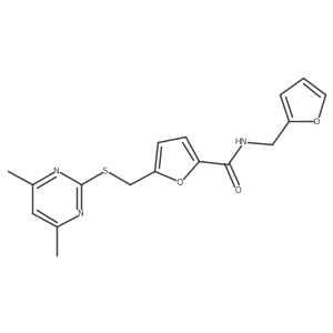 5-{[(4,6-dimethylpyrimidin-2-yl)sulfanyl]methyl}-N-(furan-2-ylmethyl)furan-2-carboxamide Structure
