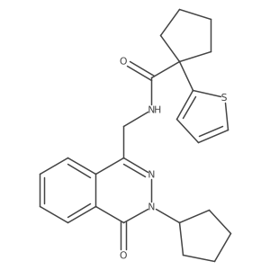 N-((3-cyclopentyl-4-oxo-3,4-dihydrophthalazin-1-yl)methyl)-1-(thiophen-2-yl)cyclopentanecarboxamide结构式