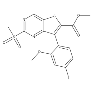 Methyl 7-(4-fluoro-2-methoxyphenyl)-2-methylsulfonylthieno[3,2-d]pyrimidine-6-carboxylate Structure