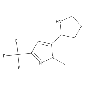 1-methyl-5-(pyrrolidin-2-yl)-3-(trifluoromethyl)-1H-pyrazole结构式