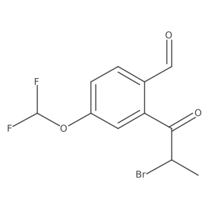 2-(2-Bromopropanoyl)-4-(difluoromethoxy)benzaldehyde Structure
