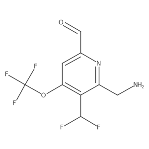 2-(Aminomethyl)-3-(difluoromethyl)-4-(trifluoromethoxy)pyridine-6-carboxaldehyde结构式