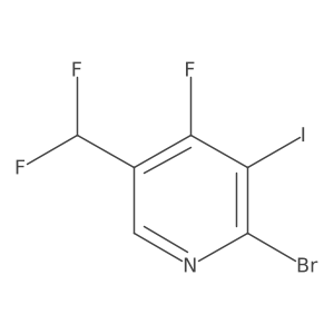 2-Bromo-5-(difluoromethyl)-4-fluoro-3-iodopyridine结构式