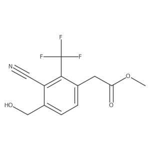 Benzeneacetic acid, 3-cyano-4-(hydroxymethyl)-2-(trifluoromethyl)-, methyl ester Structure