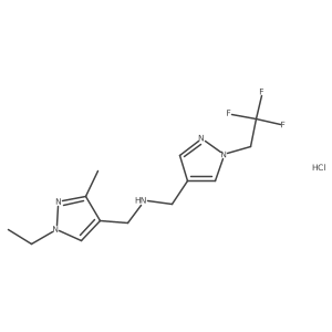 N-[(1-ethyl-3-methylpyrazol-4-yl)methyl]-1-[1-(2,2,2-trifluoroethyl)pyrazol-4-yl]methanamine;hydrochloride结构式