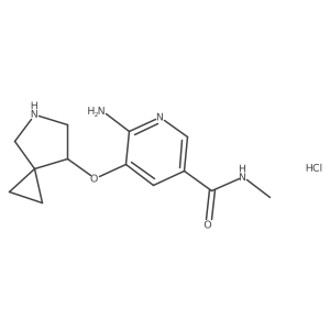 6-amino-5-(5-azaspiro[2.4]heptan-7-yloxy)-N-methylpyridine-3-carboxamide;hydrochloride Structure