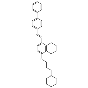 N-[3-(1-piperidinyl)propyl]-N-(4-{(E)-[4-(2-pyridinyl)phenyl]diazenyl}-5,6,7,8-tetrahydro-1-naphthalenyl)amine Structure