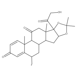 (4R,8S,9S,13R,19S)-19-fluoro-8-(2-hydroxyacetyl)-6,6,9,13-tetramethyl-5,7-dioxapentacyclo[10.8.0.02,9.04,8.013,18]icosa-14,17-diene-11,16-dione结构式