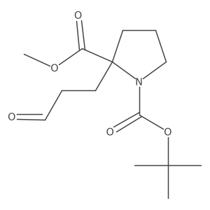 1-(Tert-butyl) 2-methyl 2-(3-oxopropyl)pyrrolidine-1,2-dicarboxylate Structure